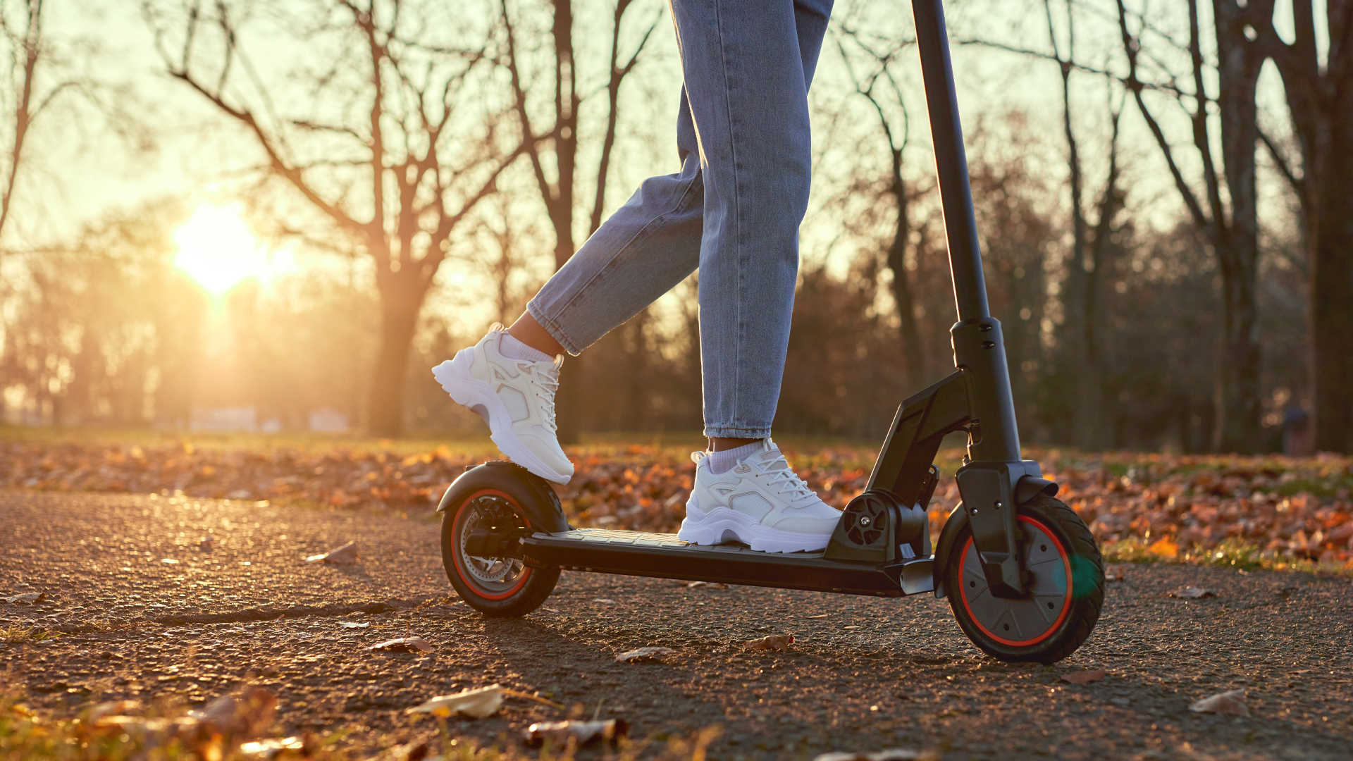 Fleet electric scooter in the city